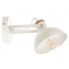 Απλίκα Τοίχου 1xE27 230V Λευκή Μέταλλο με Ξύλο 43379-WH